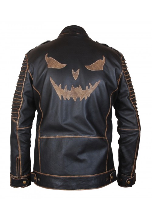 The Killing Suicide Squad Joker Slim Fit Hooded Leather Jacket 